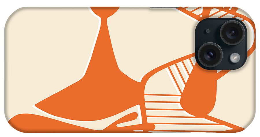 Abstract iPhone Case featuring the drawing Stylized Muscian With Horn #1 by CSA Images