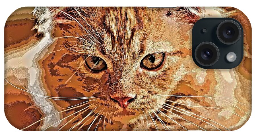Super Duper iPhone Case featuring the digital art Super Duper Cat Mixed Media Pink #1 by Don Northup