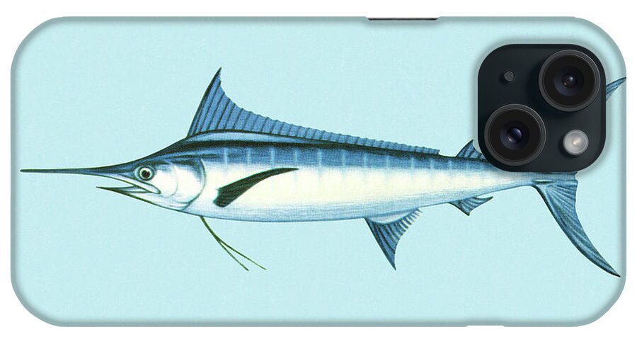 Animal iPhone Case featuring the drawing Swordfish #1 by CSA Images