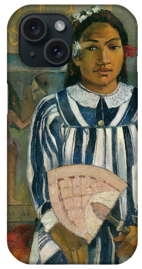 Paul Gauguin iPhone Case featuring the painting The Ancestors Of Tehamana Or Tehamana Has Many Parents by Paul Gauguin
