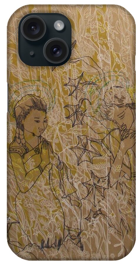 Jesus iPhone Case featuring the painting The Annunciation to Mary Our Lady Clothed With The Sun Asia #1 by Gloria Ssali