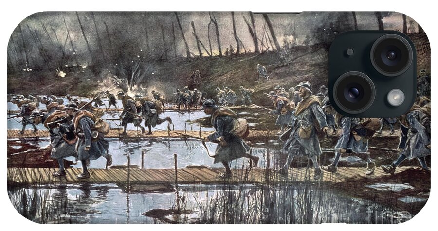 Fight iPhone Case featuring the painting The Battle Of The Yser In 1914 by Francois Flameng