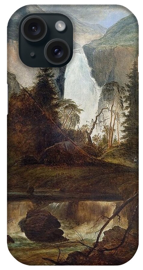 Peder Balke iPhone Case featuring the painting The Rjukan Falls #1 by MotionAge Designs