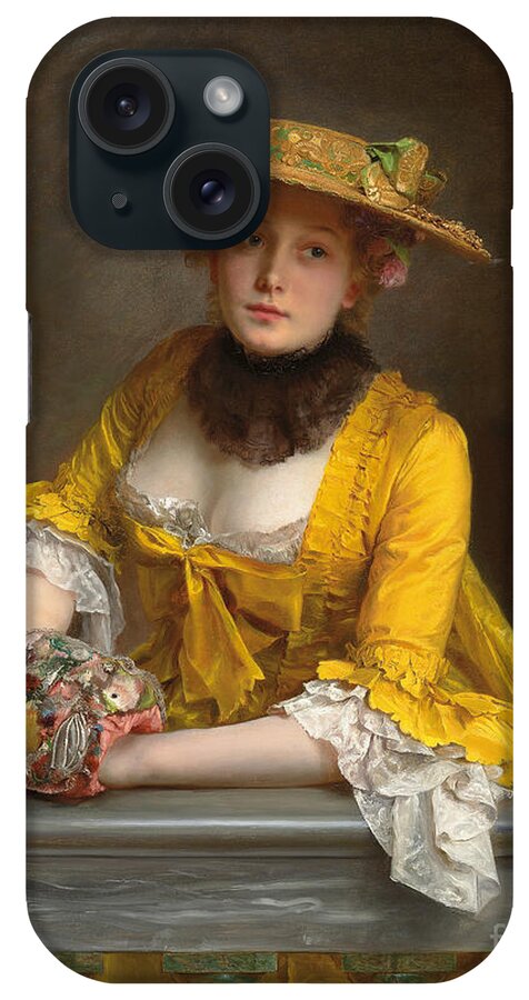 Clothes iPhone Case featuring the painting The Yellow Dress by Gustave Jacquet