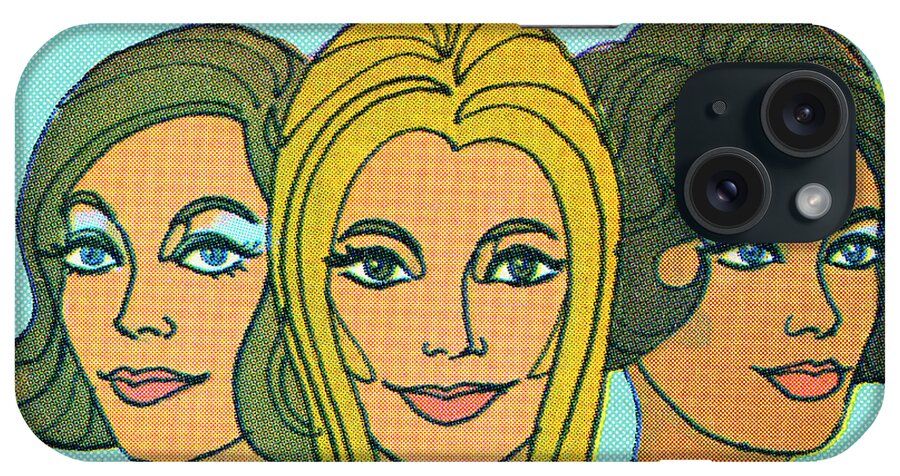 Adult iPhone Case featuring the drawing Three Women #1 by CSA Images