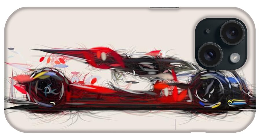 Toyota iPhone Case featuring the digital art Toyota TS050 Hybrid Drawing #2 by CarsToon Concept
