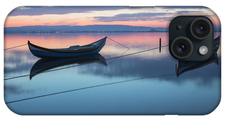 Venice iPhone Case featuring the photograph Two Wooden Boats At Sunrise #1 by Cavan Images