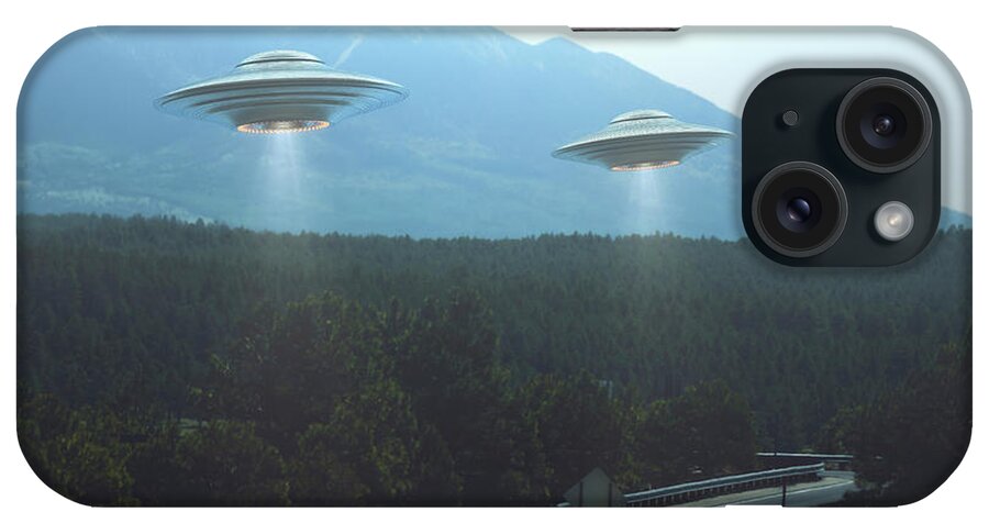 Nobody iPhone Case featuring the photograph Ufos Over Road #1 by Ktsdesign/science Photo Library