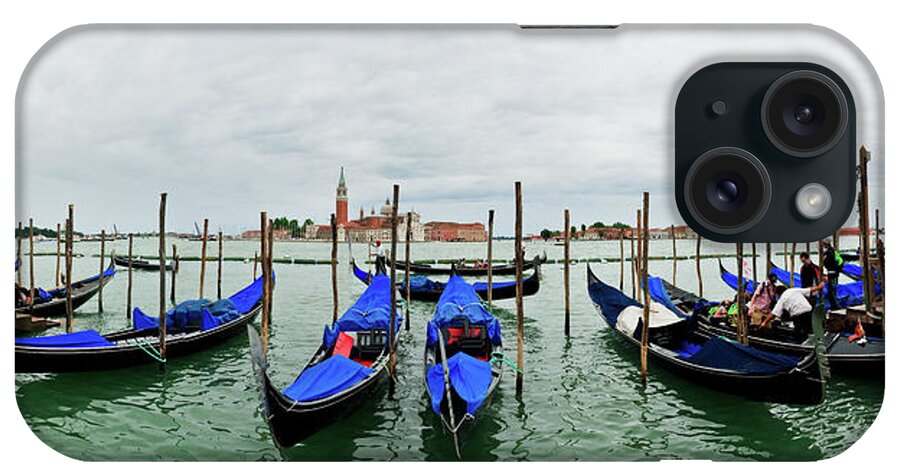 Shadow iPhone Case featuring the photograph Venice Gondolas With San Giorgio #1 by Thenewframe Studios