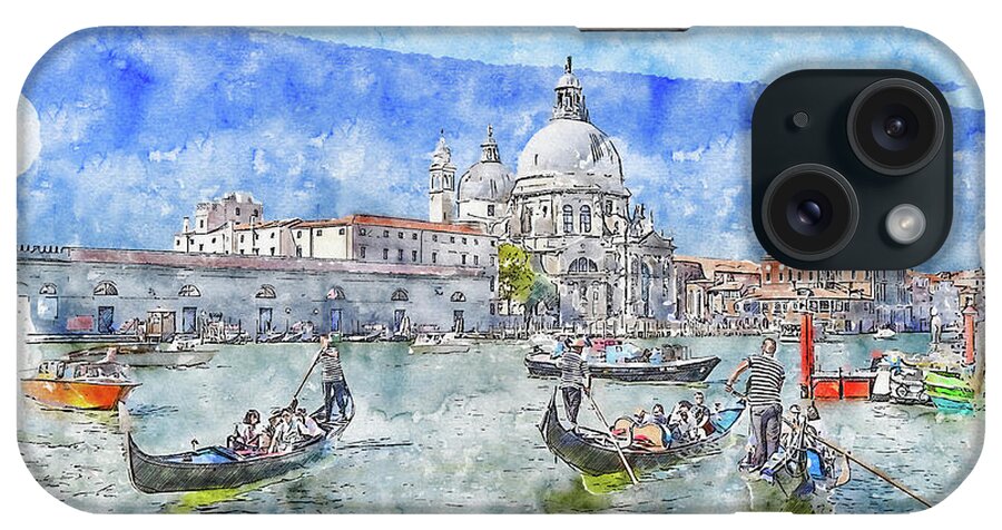 Venice iPhone Case featuring the digital art Venice #watercolor #sketch #venice #italy #1 by TintoDesigns
