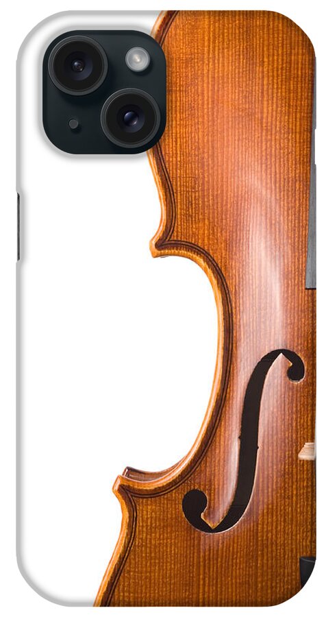 White Background iPhone Case featuring the photograph Violin Isolated On White #1 by Zocha k