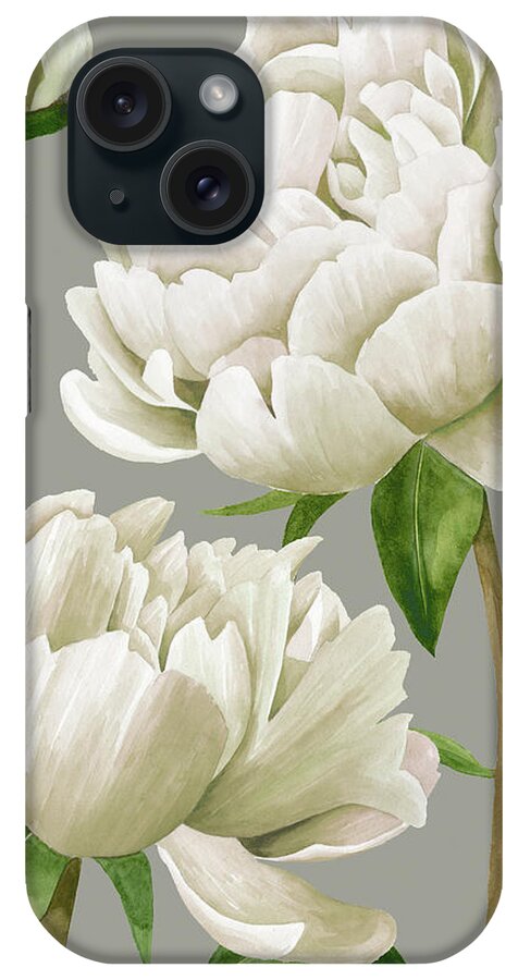 Botanical iPhone Case featuring the painting White Peonies I #1 by Grace Popp