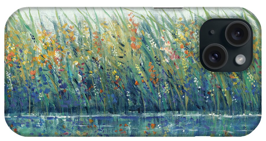 Botanical & Floral iPhone Case featuring the painting Wildflower Reflection I #1 by Tim O'toole
