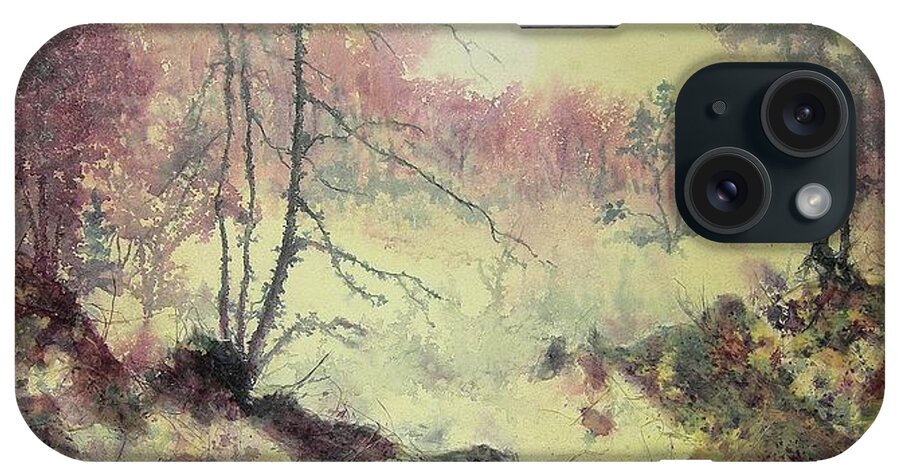 Watercolor iPhone Case featuring the painting Woods and Wetlands #2 by Carolyn Rosenberger
