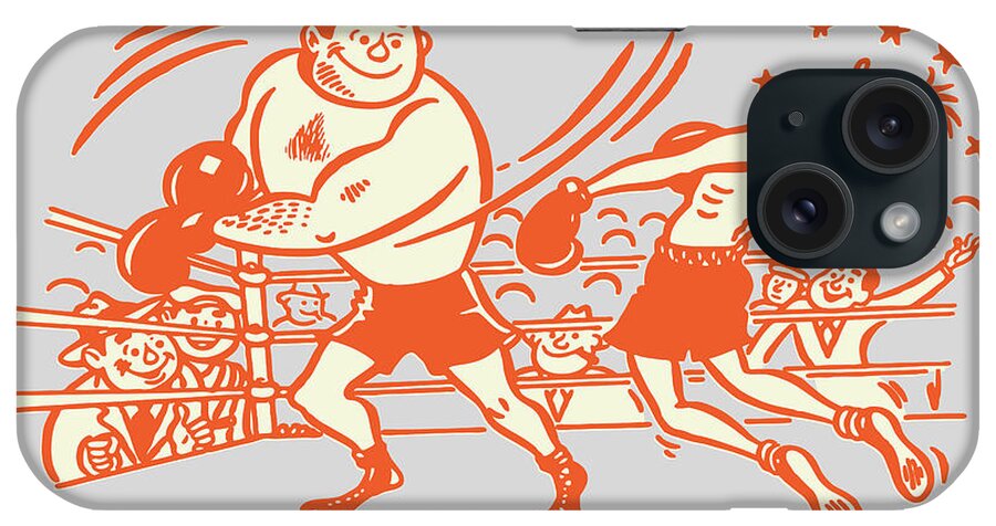 Action iPhone Case featuring the drawing Boxing Match #10 by CSA Images
