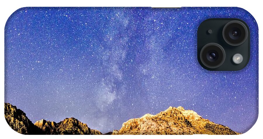 Sky iPhone Case featuring the photograph Long exposure shot at sunset in red rock canyon near las vegas #10 by Alex Grichenko
