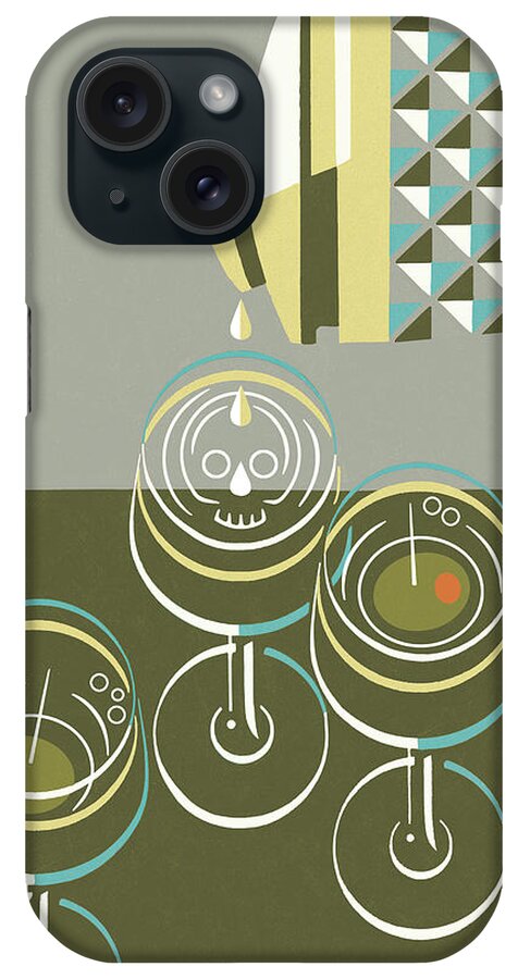 Alcohol iPhone Case featuring the drawing Martini #10 by CSA Images