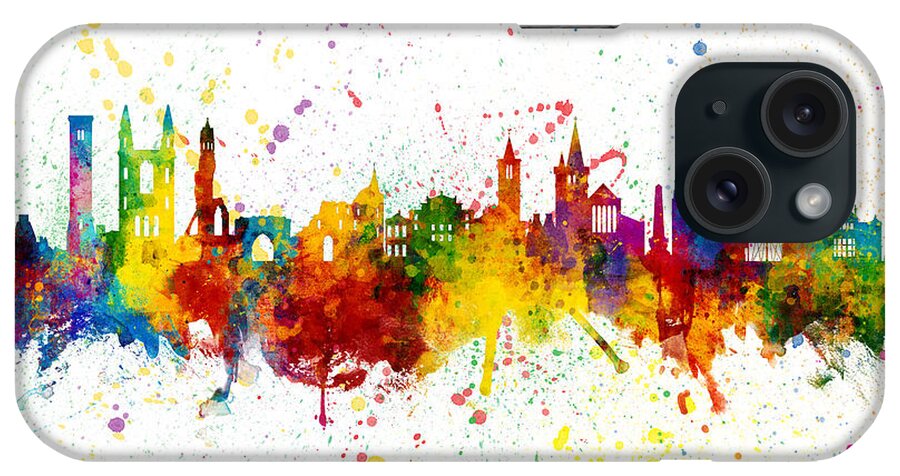 St Andrews iPhone Case featuring the digital art St Andrews Scotland Skyline #10 by Michael Tompsett