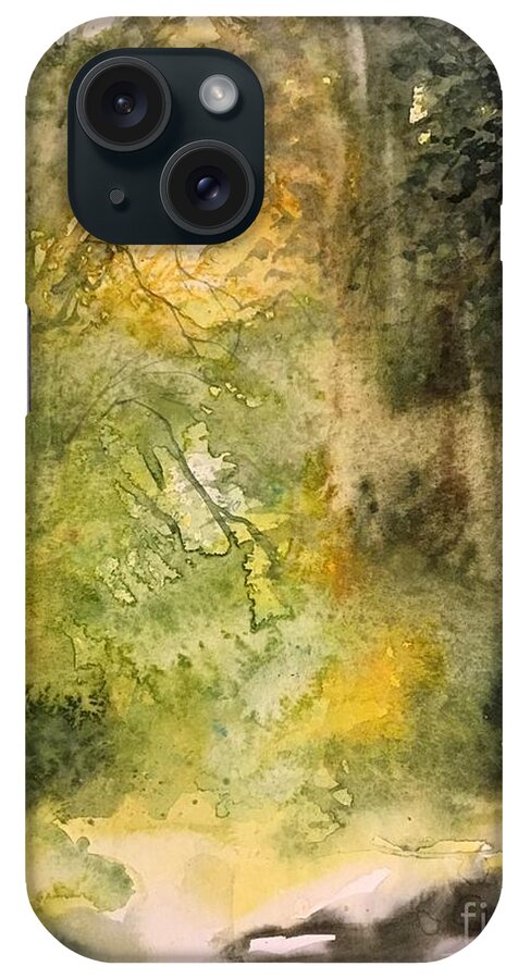 The Forest With River iPhone Case featuring the painting 1052014 by Han in Huang wong