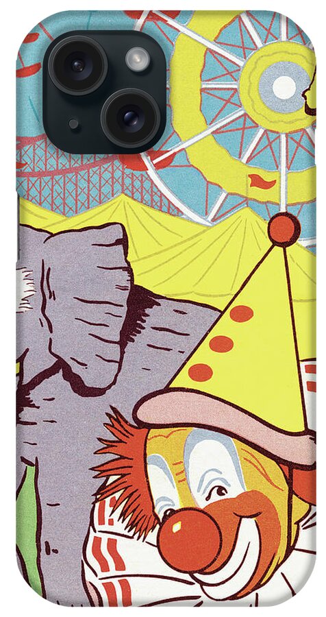 Amusement Park iPhone Case featuring the drawing Circus #11 by CSA Images