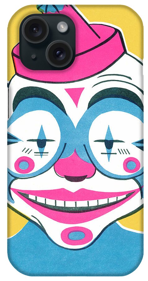 Bald iPhone Case featuring the drawing Clown #11 by CSA Images