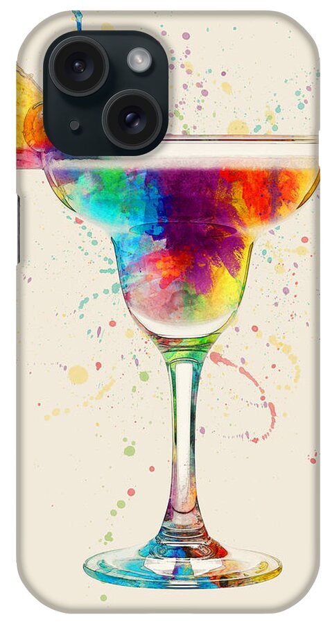 Cocktail iPhone Case featuring the digital art Cocktail Drinks Glass Watercolor #11 by Michael Tompsett