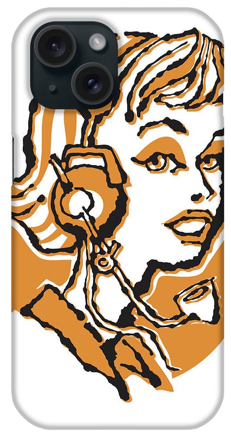 Administration iPhone Case featuring the drawing Female Telephone Operator #11 by CSA Images