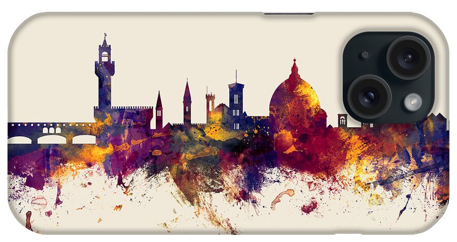 Italy iPhone Case featuring the digital art Florence Italy Skyline #11 by Michael Tompsett