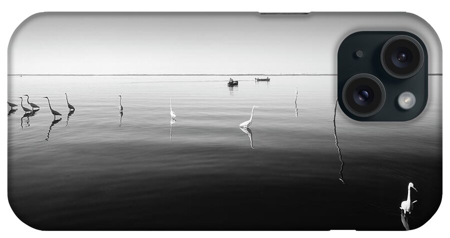 Water iPhone Case featuring the photograph 11 Herons by Moises Levy