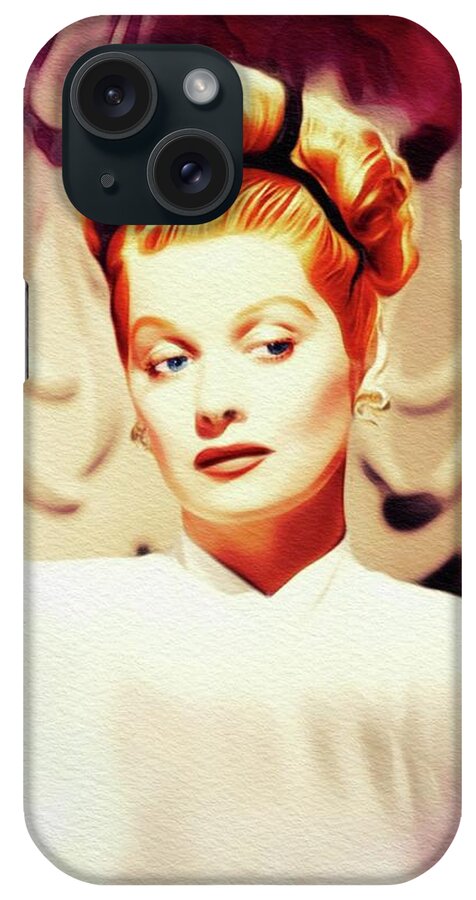Lucille iPhone Case featuring the painting Lucille Ball, Vintage Actress #11 by Esoterica Art Agency