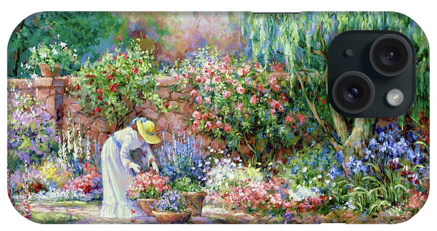 Her Garden iPhone Case featuring the painting 1187 Her Garden by Barbara Mock