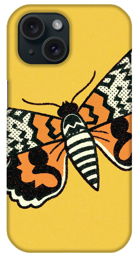 Animal iPhone Case featuring the drawing Butterfly #12 by CSA Images