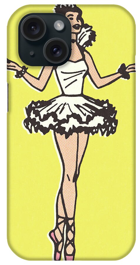 Activity iPhone Case featuring the drawing Ballerina #14 by CSA Images