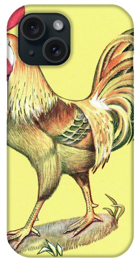 Agriculture iPhone Case featuring the drawing Rooster #14 by CSA Images