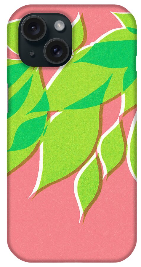 Abstract iPhone Case featuring the drawing Leaf pattern #15 by CSA Images