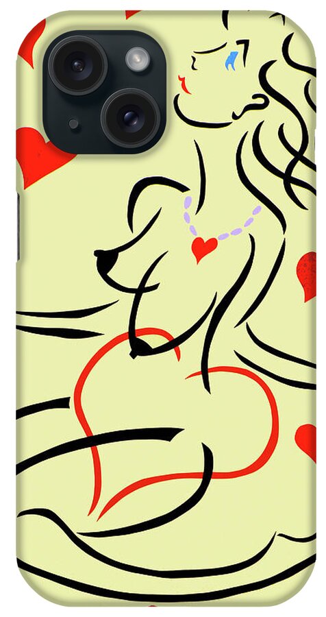 Nude iPhone Case featuring the mixed media 15co by Pierre Henri Matisse
