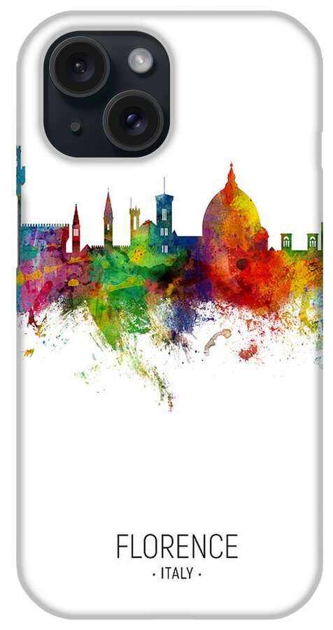 Florence iPhone Case featuring the digital art Florence Italy Skyline #16 by Michael Tompsett