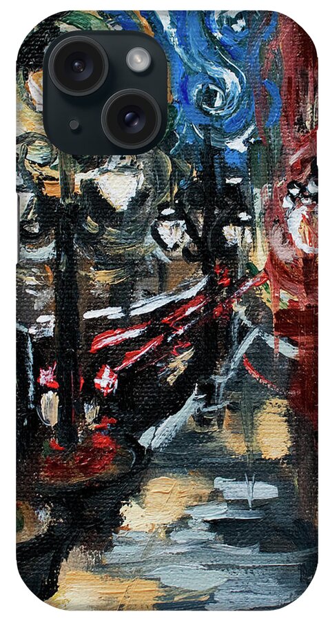 City iPhone Case featuring the painting 17th Street Denver by Carlos Flores