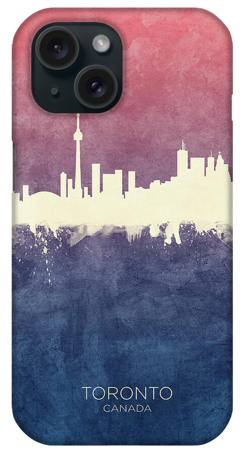 Toronto iPhone Case featuring the digital art Toronto Canada Skyline #19 by Michael Tompsett