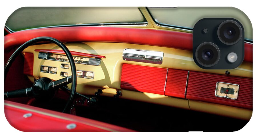 Vintage iPhone Case featuring the photograph 1940 Mercury dashboard by Lucie Collins