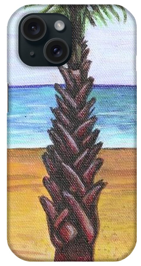 Palm Tree iPhone Case featuring the painting 1st Street Palm by Kate Fortin