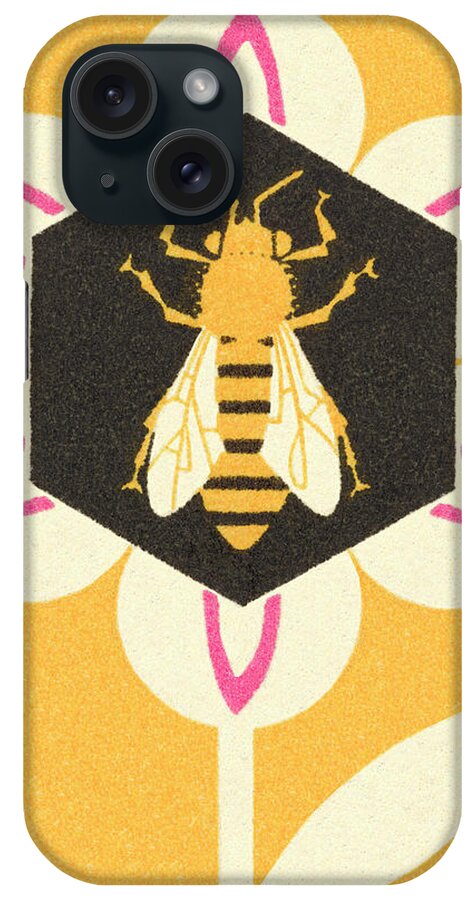 Animal iPhone Case featuring the drawing Bee and Flower #2 by CSA Images