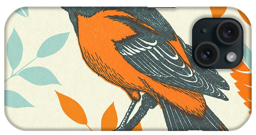Animal iPhone Case featuring the drawing Bird in Tree #2 by CSA Images