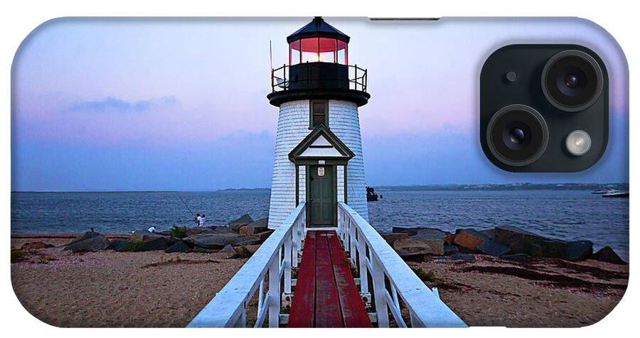 Estock iPhone Case featuring the digital art Brant Point Lighthouse, Nantucket, Ma #2 by Claudia Uripos