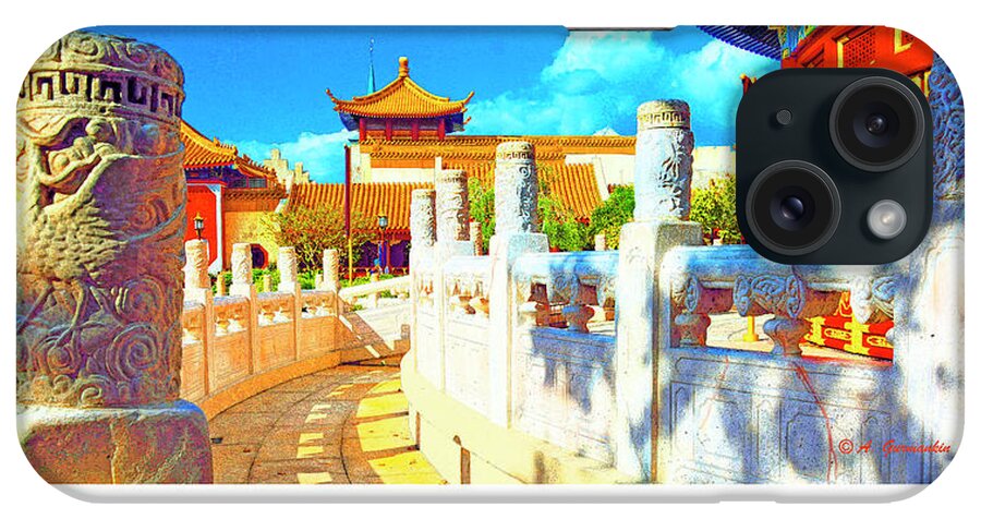World Showcase iPhone Case featuring the photograph China Pavilion EPCOT Walt Disney World #2 by A Macarthur Gurmankin