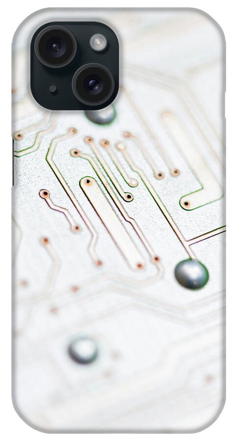 Tin iPhone Case featuring the photograph Close-up Of A Circuit Board #2 by Nicholas Rigg