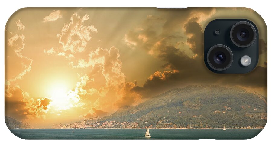 Cinque iPhone Case featuring the photograph crystal clear waters of the Cinque Terre coast #2 by Vivida Photo PC