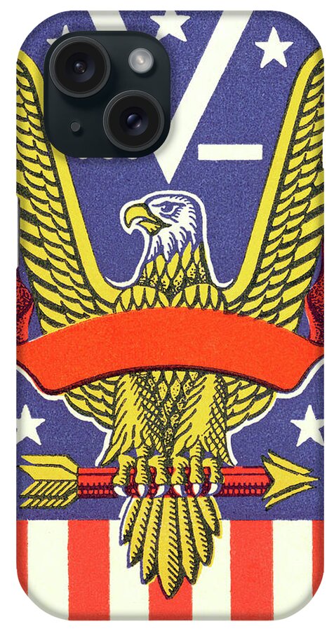 4th Of July iPhone Case featuring the drawing Eagle and Banner #2 by CSA Images