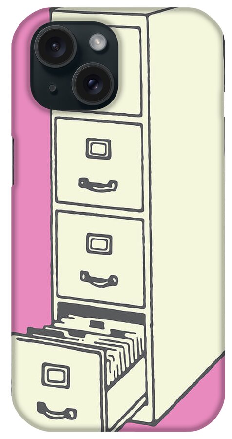Business iPhone Case featuring the drawing Filing Cabinet #2 by CSA Images