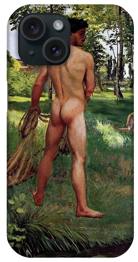 Fisherman iPhone Case featuring the painting Fisherman with a Net #2 by Frederic Bazille